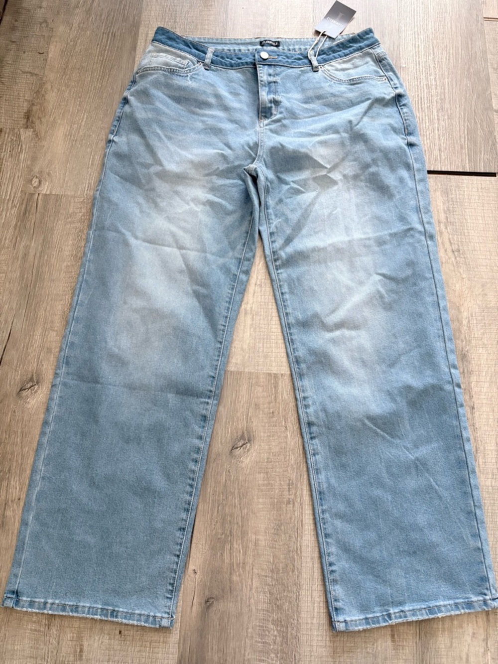 NEW Flamingals Denim Jeans Women 2x wide leg flare trendy stylish fun light
